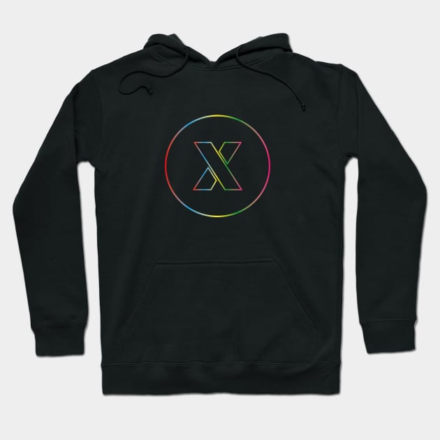 letter X colorful design Hoodie by HB WOLF Arts